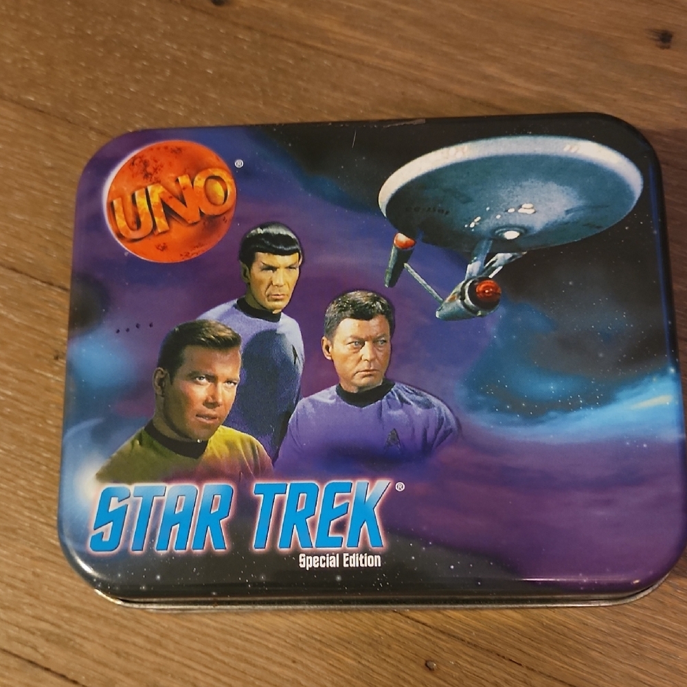 UNO Star Trek Game Special Edition W/ Tin -Mattel Vintage 1999  NEW